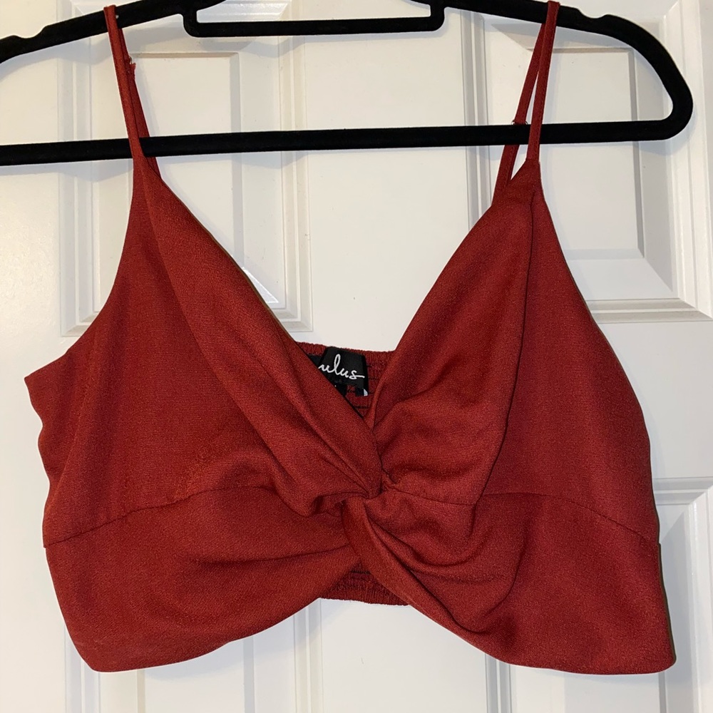 Lulu’s cropped red tank top size L